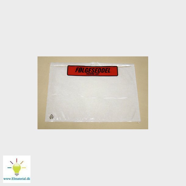 Polylomme selvklbende 225X122mm "FLGESEDDEL"