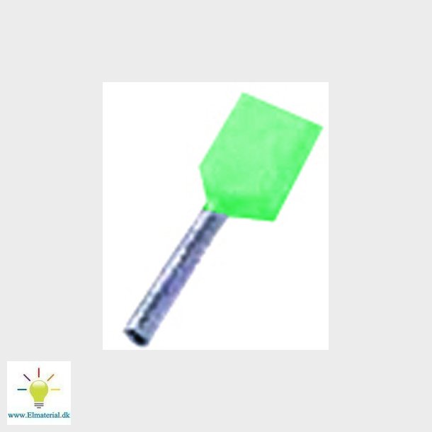 Isolerat dubbelterminalr&ouml;r turkos 2x0,34mm2 L=8mm