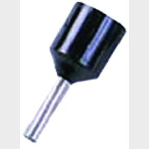 Isolerat anslutningsr&ouml;r med bred krage svart 1,5mm2 L=10mm