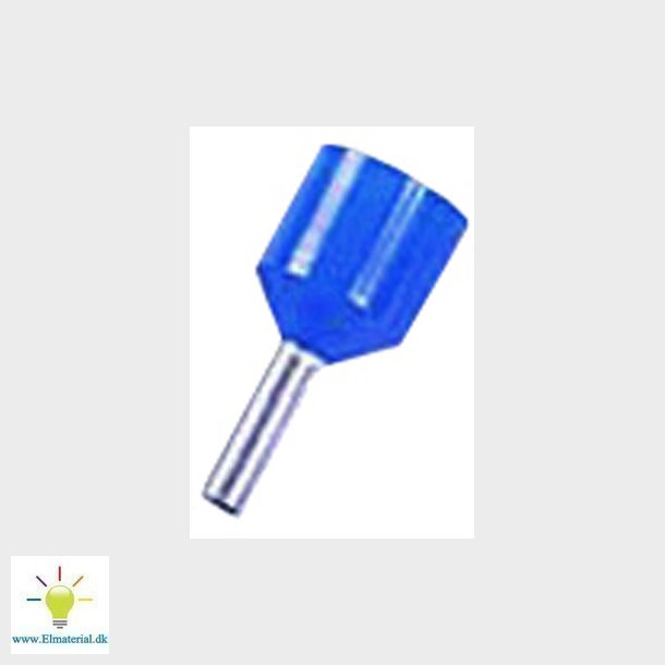 Isoleret terminalrr med bred krave bl 2,5mm2 L=8mm