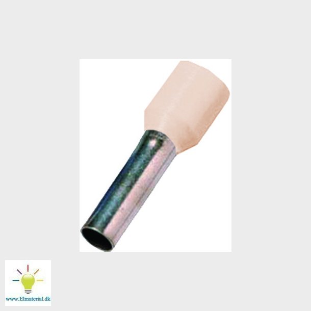 Isoleret terminalrr elfenben 16mm2 L=12mm