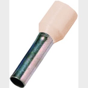 Isoleret terminalr�r elfenben 10mm2 L=18mm