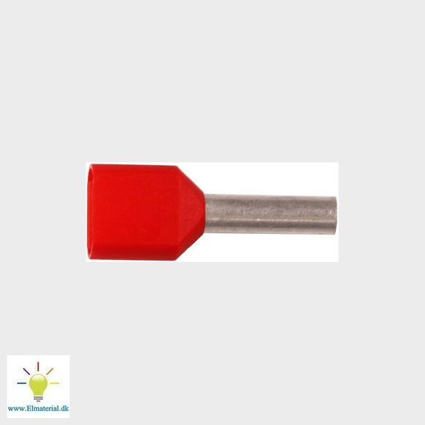 Isoleret TWIN-terminalrr A1-10ET2, 2x1mm2 L10, Rd