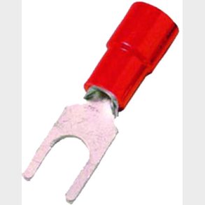 Gaffelkabelsko smal isolerad r&ouml;d 0,5-1mm2 M4 DIN46237