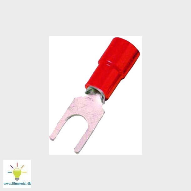Gaffelkabelsko isoleret rd 0,5-1mm2 M4 DIN46237