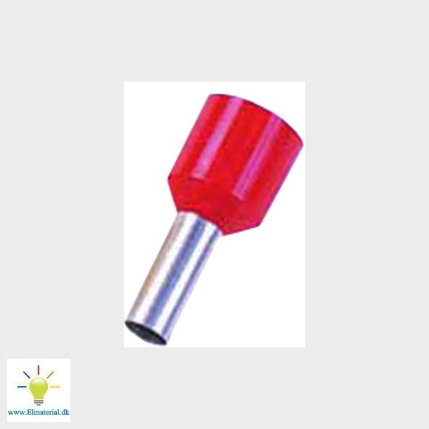 Isoleret terminalrr med bred krave rd 10mm2 L=12mm