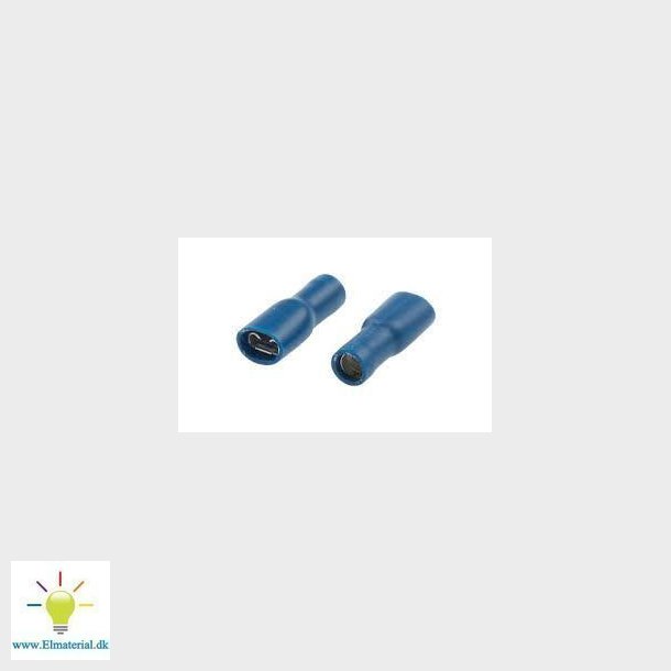 Spadesko, Hun , fortinnet-belagt 14AWG 2.5mm2 16AWG 1.5mm2 Bl, Isoleret, 4.8 x 0.8mm