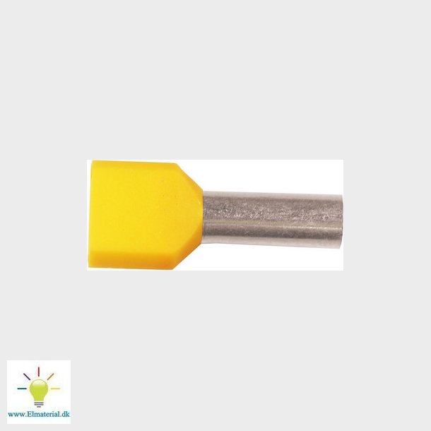 Isoleret TWIN-terminalrr A6-14ET2, 2x6mm2 L14, Gul