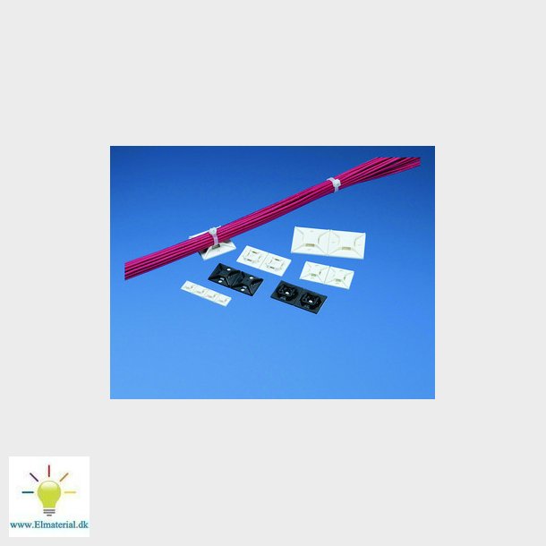 Anker for kabelbinder med lim 20X20 i pakker a 100 styk hvid El og vvs materialer