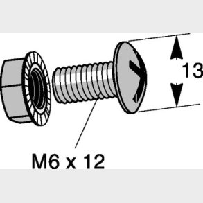 Elektriskt zinkskruvset M6X12mm med mutter 100 st