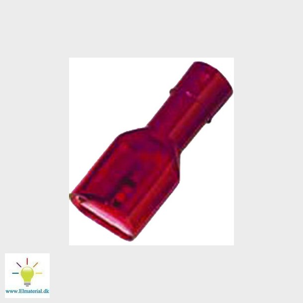 Fuld isoleret spademuffe rd 6,3x0,8  0,5-1mm2