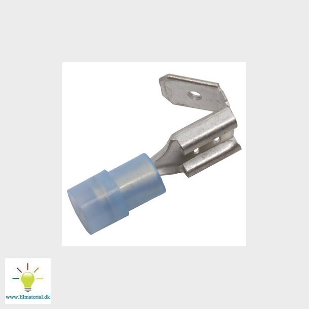 Isol. ABIKO spademuffe m/afgr. KA2507FLSH-PB, 1,5-2,5mm2, 6,3x0,8, Bl