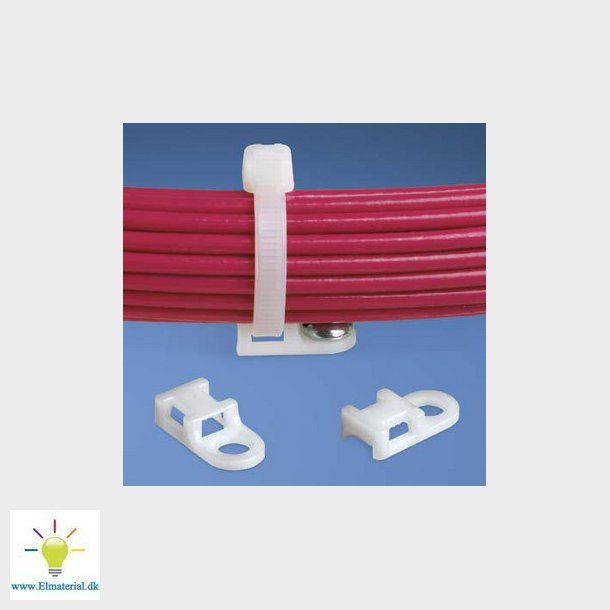 Anker for kabelbinder 6mm hul M5 hvid El og vvs materialer