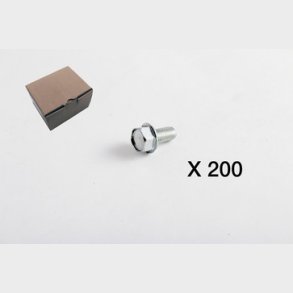 200 Skruv, g&auml;ngformning, 6 kt huvud, fl&auml;ns, DIN7500 form D 2012-0816Q1