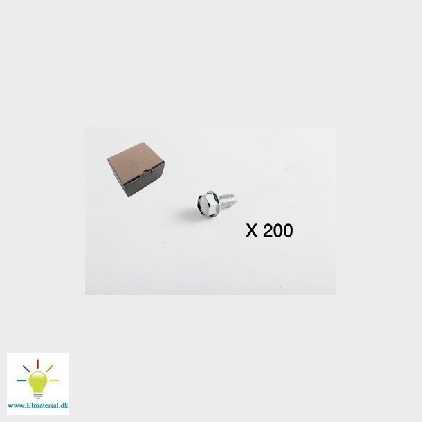 200 Skrue, gevindformende, 6 kt hoved, flange, DIN7500 form D 2012-0816Q1