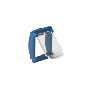 F&auml;rg ram bl� med dammskydd f&ouml;r patchpanel