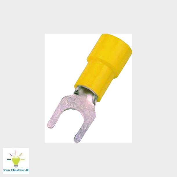 Gaffelkabelsko isoleret gul 4-6mm2 M10 DIN46237