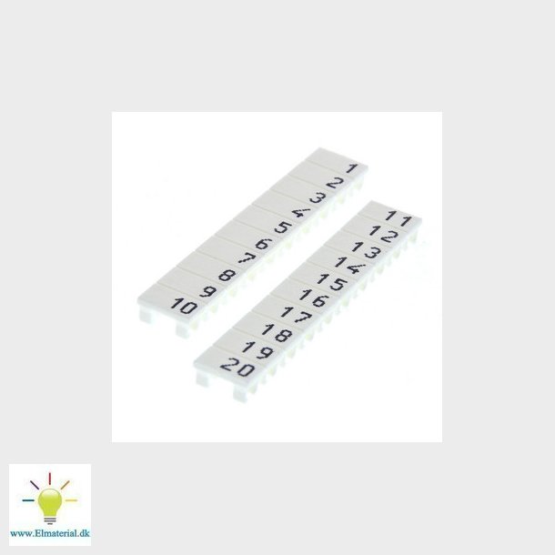 Umrket Etiket til klemrkker 6 mm2 screw modeller med 8 mm og 16 mm bredde XW5Z-S6.0LB