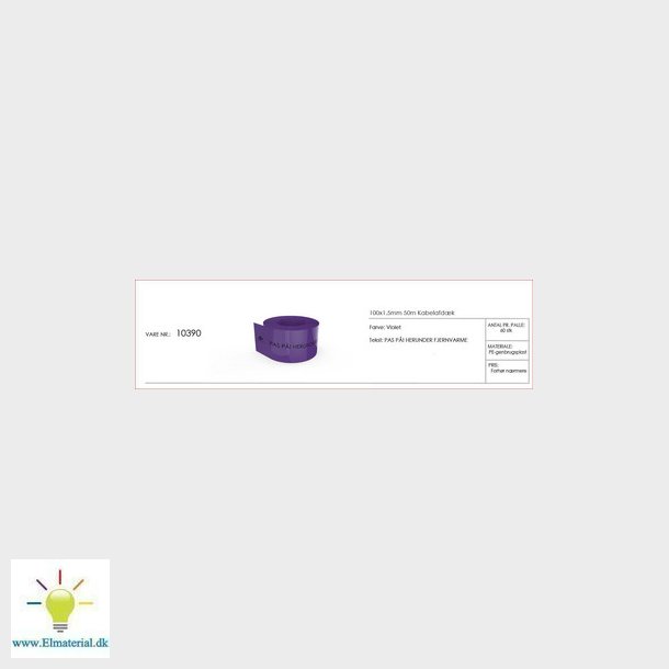 Kabelafdk violet 100x1,5 mm fjernvarme