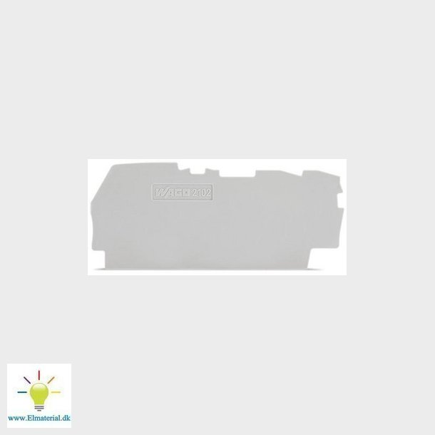 Ende- og mellemplade 0,8 mm til 3-lederklemmer, gr