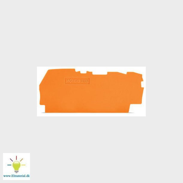 Ende- og mellemplade 0,8 mm til 3-lederklemmer, orange