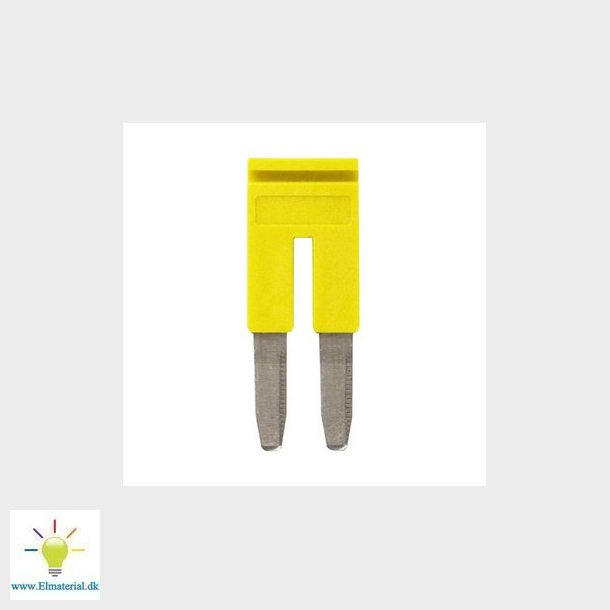 Cross bar for rkkeklemmer 2,5 mm2 skrue modeller, 2 poler, Gul farve XW5S-S2.5-2
