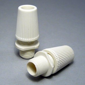 Klämnippel M10u gänga vit