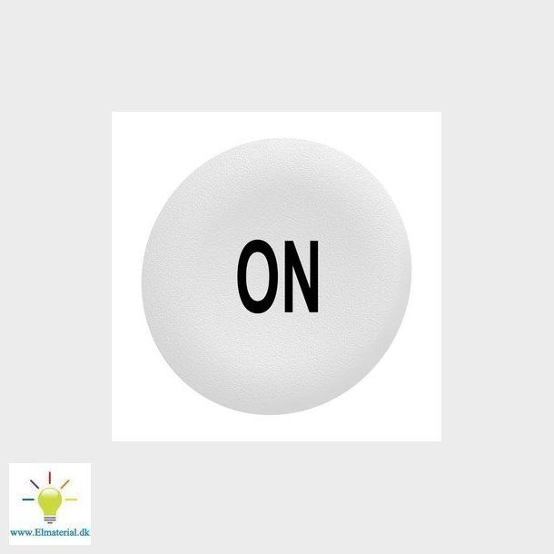 Ls trykflade i hvid farve med sort "ON" for 30 mm flush trykknaphoveder uden trykflade