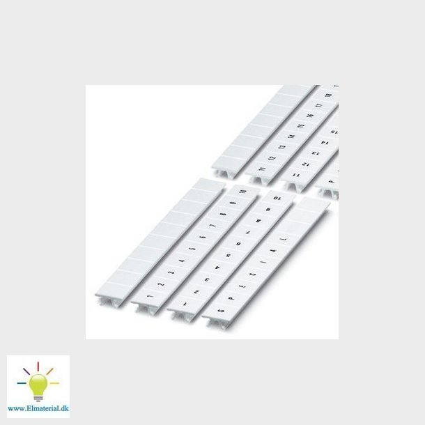 Mrkeskilte til klemmer ZB10,fortlbende tal p langs 1-10