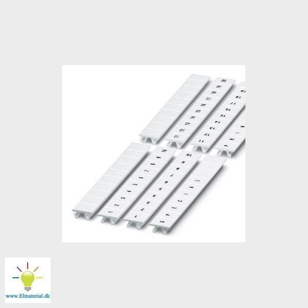 Mrkeskilte til klemmer ZB 8, fortlbende tal p langs 71-80