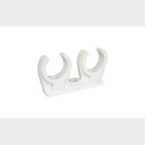 Tryckr&ouml;rskl&auml;mma dubbel vit M6 15mm