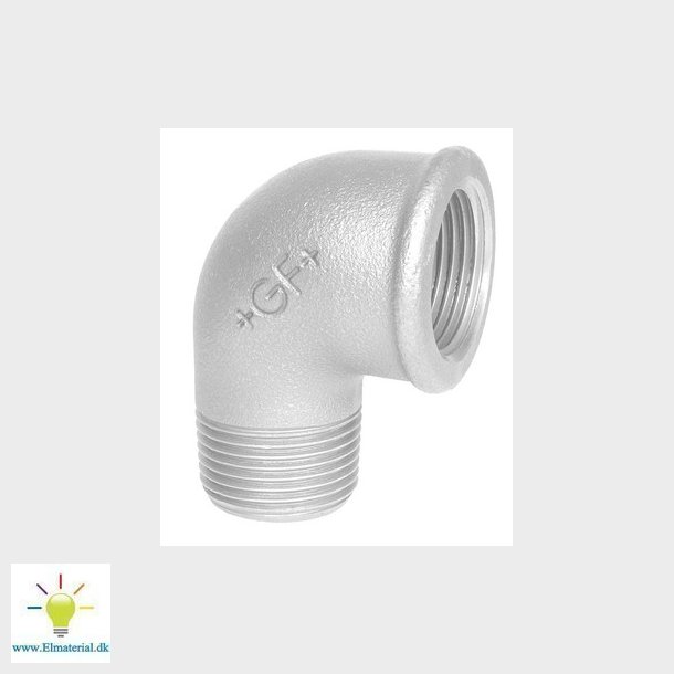Vinkel 90&deg; galvaniseret muffe/nippel 1/2