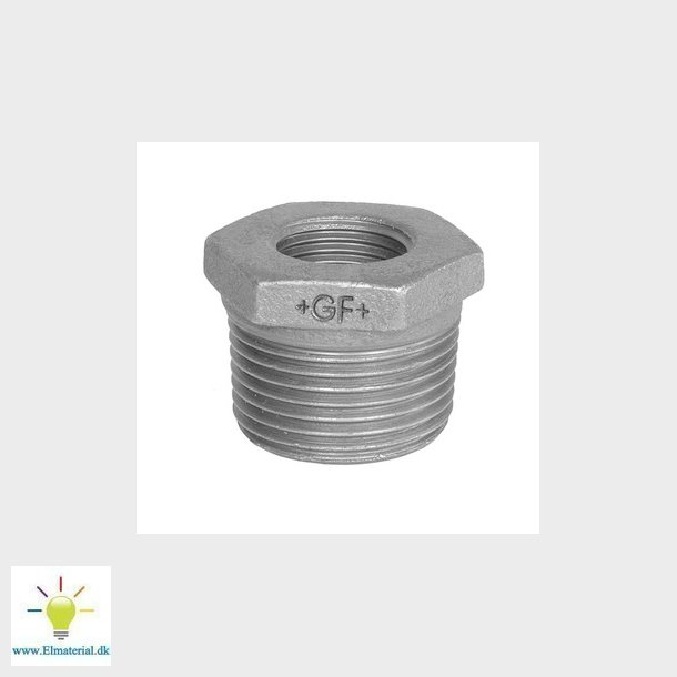 Nippelmuffe sort koncentrisk 3/4 x 1/2