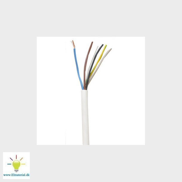 Plastmantelkabel H05 vv-f 2X1,50 vit R100