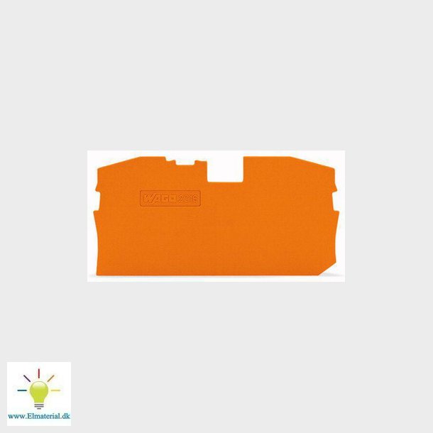 2L-Ende-/mellemplade orange B=1 mm, H=36,5 mm D=73 mm