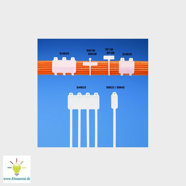Kabelbinder med flag 4,7X384 i pakker a 100 styk hvid El og vvs materialer