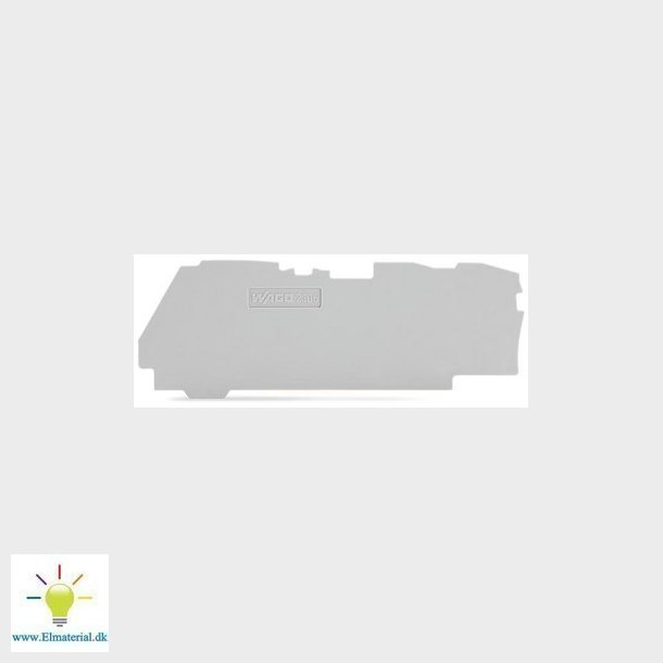 Ende- og mellemplade 1 mm i til 3-lederklemmer, gr