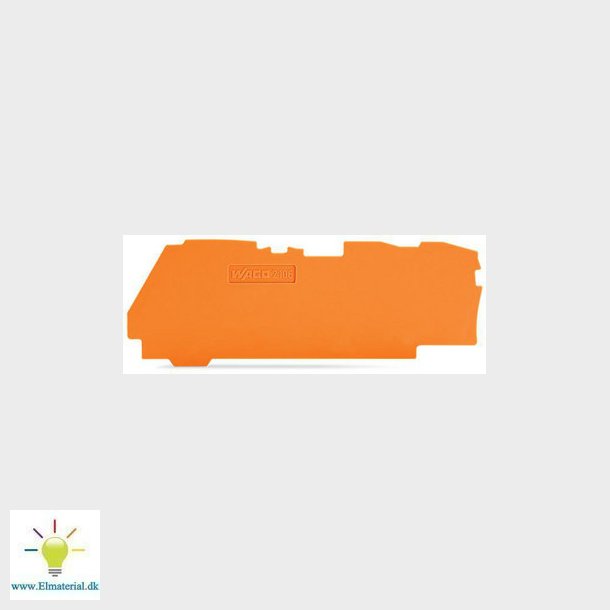 Ende- og mellemplade 1 mm til 3-lederklemmer, orange