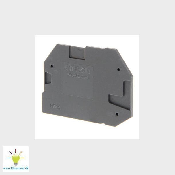 Endeplade til klemrkker 4 mm2 skrue modeller XW5E-S4.0-1.2-1