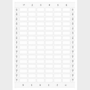 Etikettark f&ouml;r tryck och limning p� etiketth�llare, etikettstorlek 12,5x27mm, vit, utan inskription