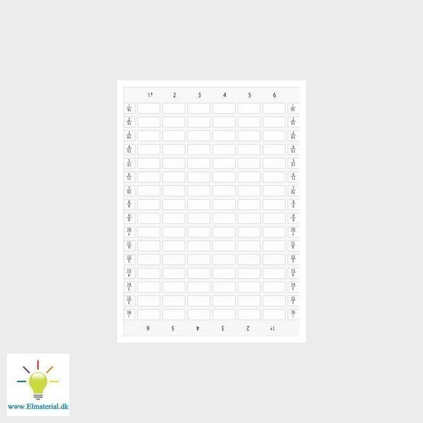 Labeling plader til trykning og limning p etiketholder, label str.12.5x27mm, hvid, uden inskription