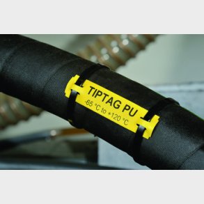 Etikett TipTag PU 10 x 60 svart stegeform f&ouml;r TT431 skrivare