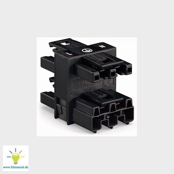 Afgreningsblok 3-Vejs 3P Sort