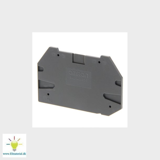 Endeplade til klemrkker 4 mm2 multi-conductor skrue modeller XW5E-S4.0-2.2-1