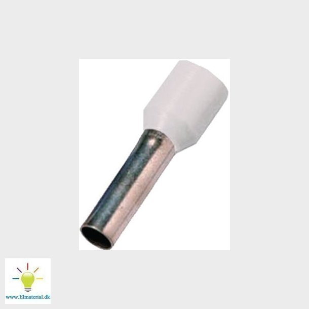 Isoleret terminalrr hvid 0,75mm2 L=6mm