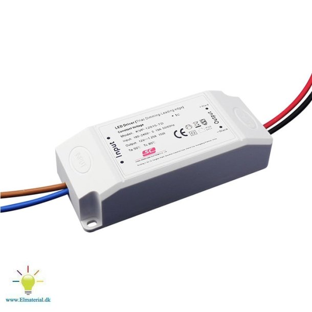 Led-drivrutin 15W 12V Damp Ip20