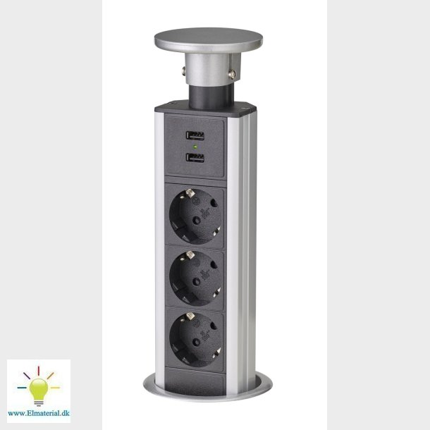 Pop-Up 3-uttag Schuko W / Usb