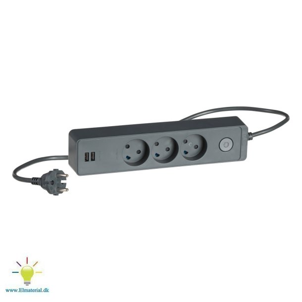 3-Stikdse U/J M/Afb+Usb Kg