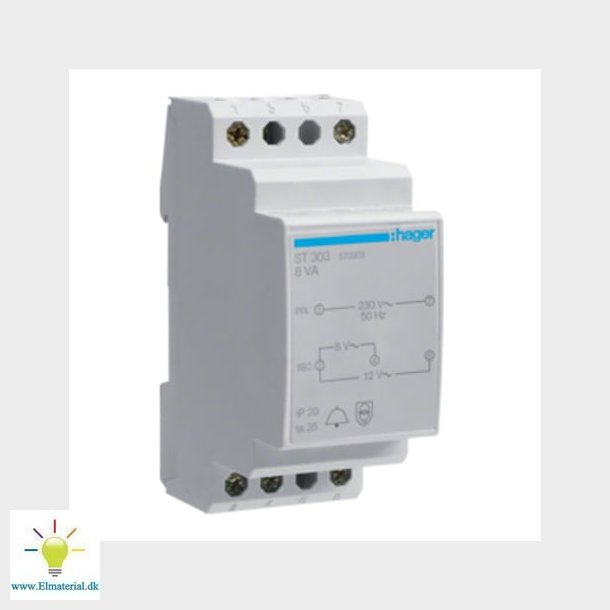 Ringetrafo 16Va 230/8/12V