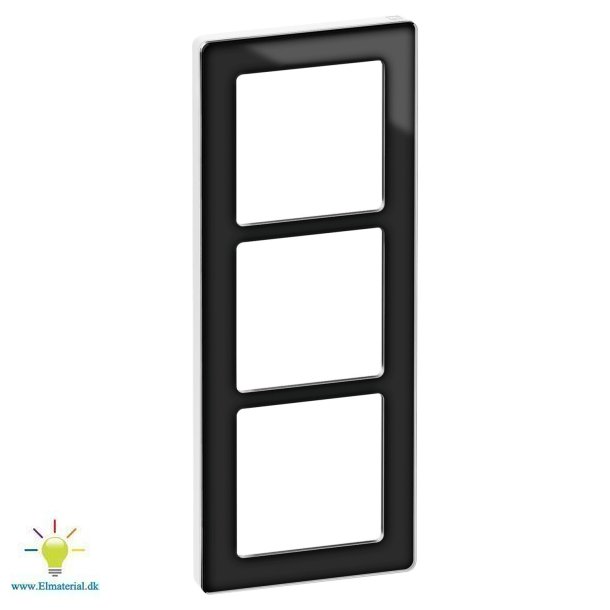Pure Glas Ramme 3X1M Sort/Hvid